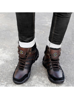 Bacca Bucci - Mens Mountain Splash-Proof Leather Biker Boots