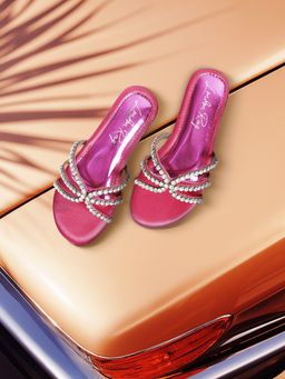 London Rag - Dimante Strap Pink Flats