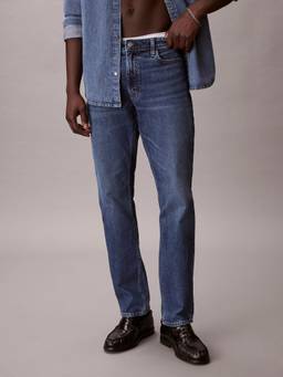 Calvin Klein - Mens Blue Mid-Wash Slim Fit Mid Rise Jeans