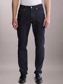 Calvin Klein - Mens Blue Rinse-Wash Slim Fit Mid Rise Jeans