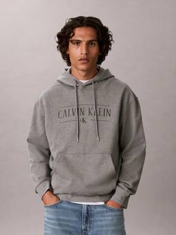 Calvin Klein - Grey Relaxed Fit Cotton Hoodie
