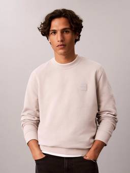 Calvin Klein - Pink Solid Relaxed Fit Cotton Sweatshirt