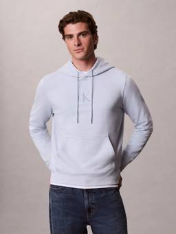 Calvin Klein - Grey Logo Relaxed Fit Cotton Hoodie