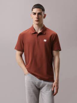 Calvin Klein - Red Solid Regular Fit Cotton Polo T-Shirt