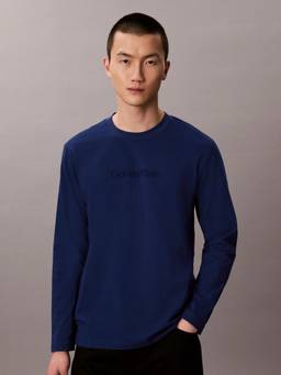 Calvin Klein - Blue Logo Regular Fit Cotton T-Shirt