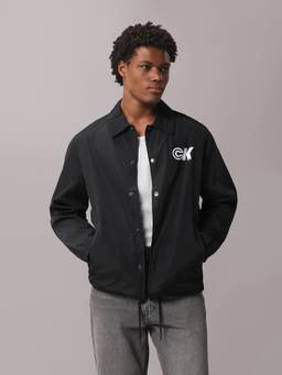 Calvin Klein - Black Logo Relaxed Fit Polyester Jacket