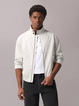 Calvin Klein - Beige Solid Relaxed Fit Cotton Jacket