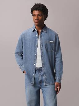 Calvin Klein - Blue Solid Regular Fit Twill Woven Shirt