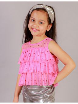 Lil Drama - Pink Girls Party Net Top