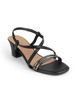 ZELION - Women Black Stylish Block Heels - Comfortable and Trendy Footwear