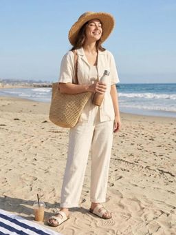 ZELION - Women Beige Stylish Sandals - Comfortable and Trendy Footwear