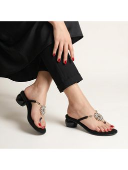 ZELION - Women Black Stylish Block Heels - Comfortable and Trendy Footwear