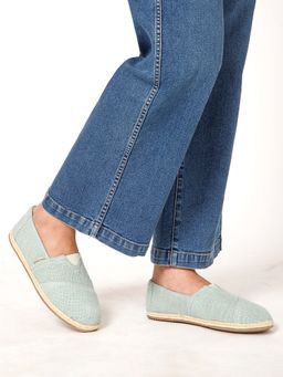 NoStrain - Women Green Cotton Slub Espadrilles
