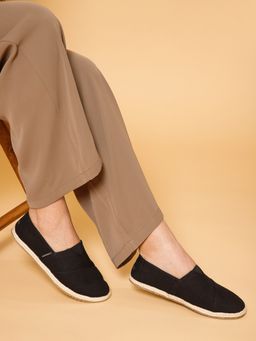 NoStrain - Women Black Canvas Espadrilles