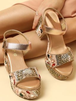 Marc Loire - Women Rose Gold Block Party Block Heels
