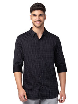 Spykar - Black Full Sleeves Satin Shirt for Men