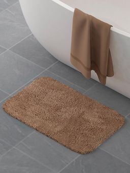 At Home by Nilkamal - Bath Mat Anti Skid Solid - Polyester -Beige