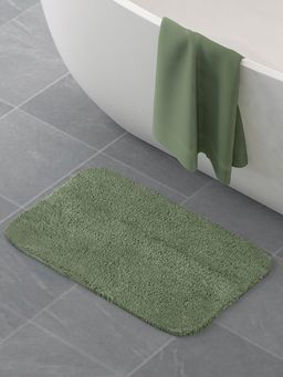 At Home by Nilkamal - Bath Mat Anti Skid Solid - Polyester -Green