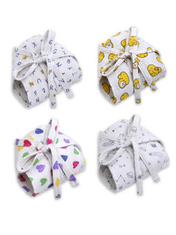 The Boo Boo Club - Muslin Cotton Printed Nappy for Baby Pack of 4 (0-6M)