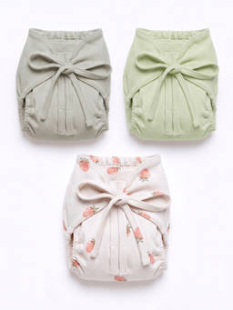 Cocoon Care - Bamboo Cotton Solid Knitted Nappy for Baby Pack of 3