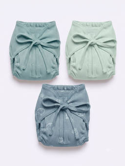 Cocoon Care - Bamboo Cotton Solid Knitted Nappy for Baby Pack of 3