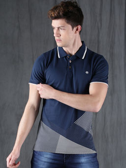 WROGN - Dots And Stripes Printed Polo T-Shirt
