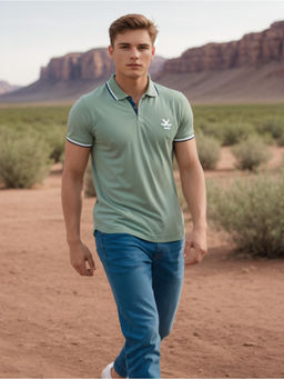 WROGN - Mint Green Slim Fit Polo T-Shirt