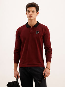 WROGN - Slim Fit Contrast Collar Polo T-Shirt