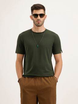 WROGN - Solid Slim Fit Green T-Shirt