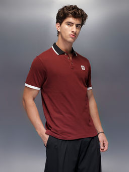 WROGN - Solid Slim Fit Pink Polo T-Shirt