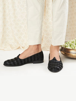 SKO - Men Black Weave Leather Mojris