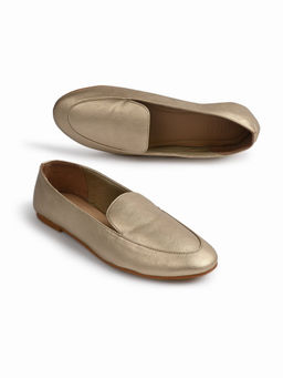 SKO - Olivia Women Gold Loafers