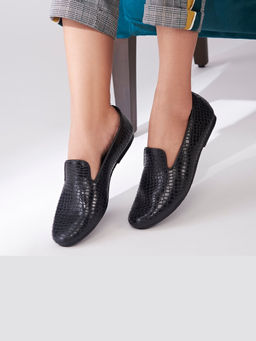 SKO - Madison Women Black Croc Loafers