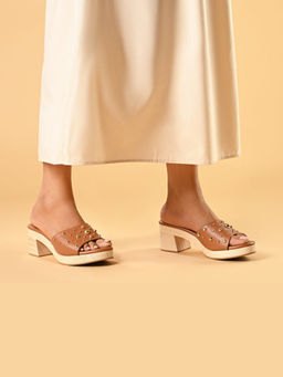 SKO - Anouk Tan Block Heels