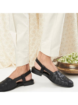 SKO - Men Black Weave Peshawari Sandals