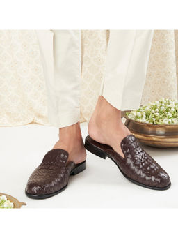 SKO - Men David Brown Weave Vegan Leather Mules