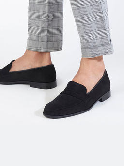 SKO - Men Hugo Black Suede Loafers