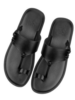 SKO - Indy Men Kolhapuri Black Slippers