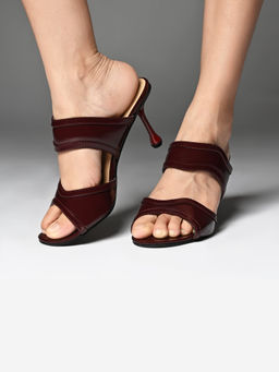 SKO - Nora Maroon Patent Block Heels