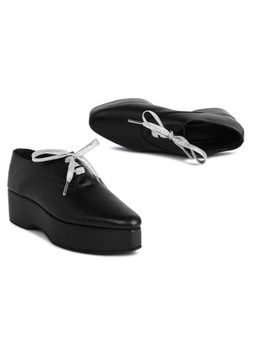 SKO - Women RebeccaX Black Vegan Leather Loafers Shoes