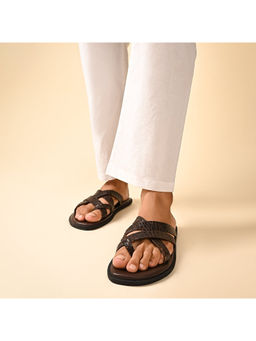 SKO - Men Salvadore Brown Croc Slippers