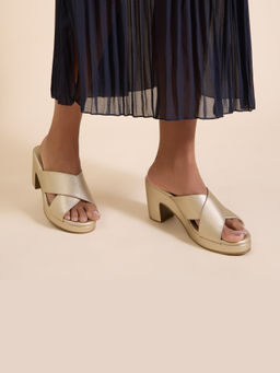 SKO - Venosa Gold Platform Heels