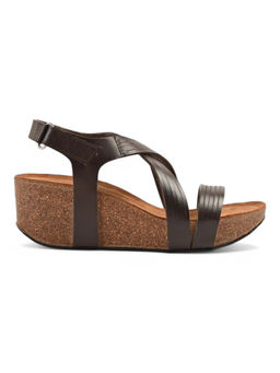 SKO - Women Brown Vigo Cork Wedges Sandals