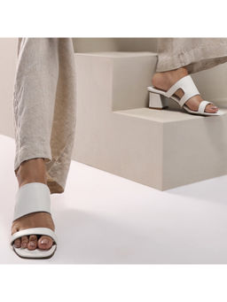SKO - White Cut Out Block Heels