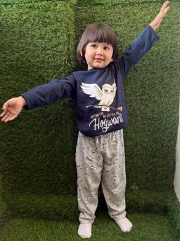 Napchief - Harry Potter Cotton Navy Nightsuit for Boys & Girls (Set of 2)