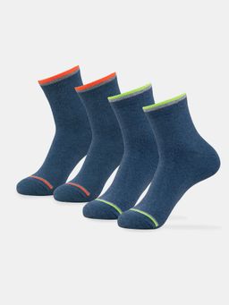 Jockey - 7051 Men Compact Cotton Elastane Ankle Length Socks - Blue (Pack of 2)