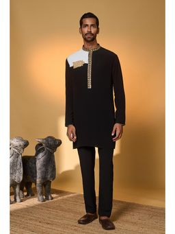 Masaba - Men Black Embroidered Kurta with Pant