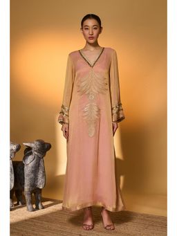 Masaba - Baby Pink Moonfield Embroidered Kaftan with Slip
