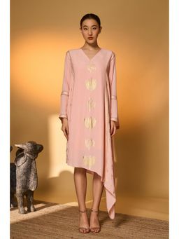 Masaba - Baby Pink Tango Bloom High Low Kaftan with Slip