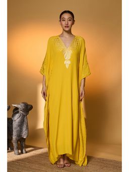 Masaba - Yellow Tribal Mask Kaftan